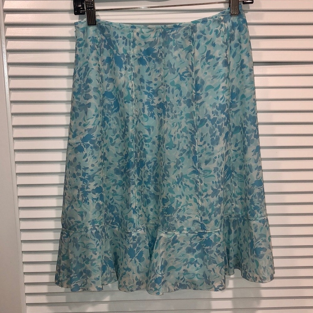 Ann Taylor Floral Silk Skirt